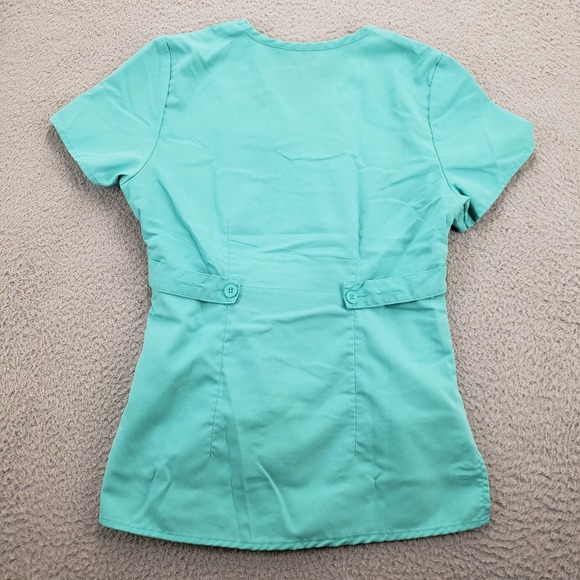 Greys Anatomy Shirt Mens XS Blue V Neck medical Adjustable Scrub Top Pocket - Picture 6 of 14